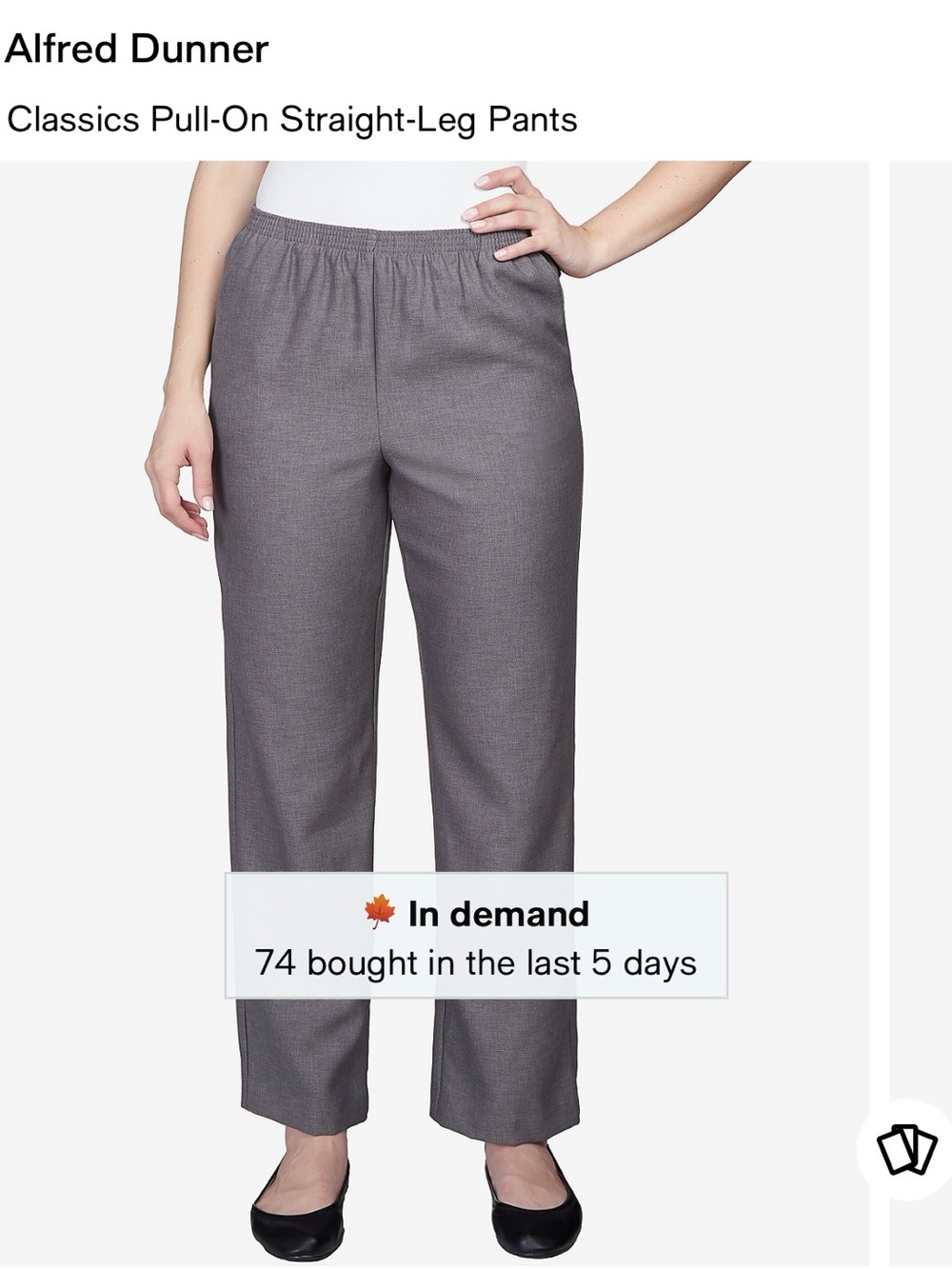 Alfred Dunner Classics Pull-On Straight-Leg Pants